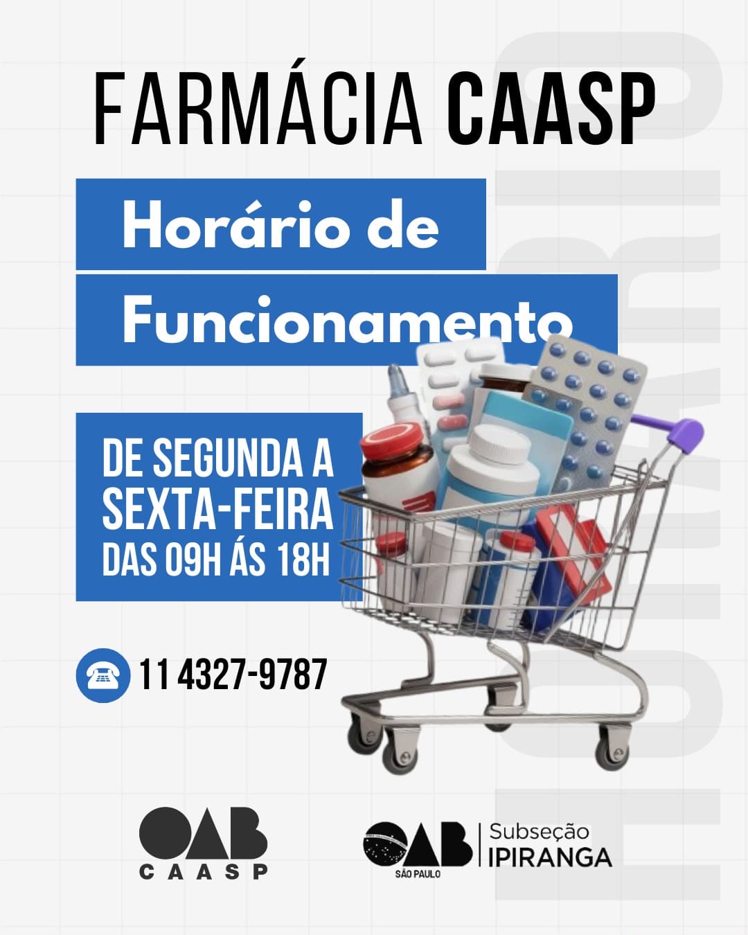 A Farmácia CAASP está à disposição