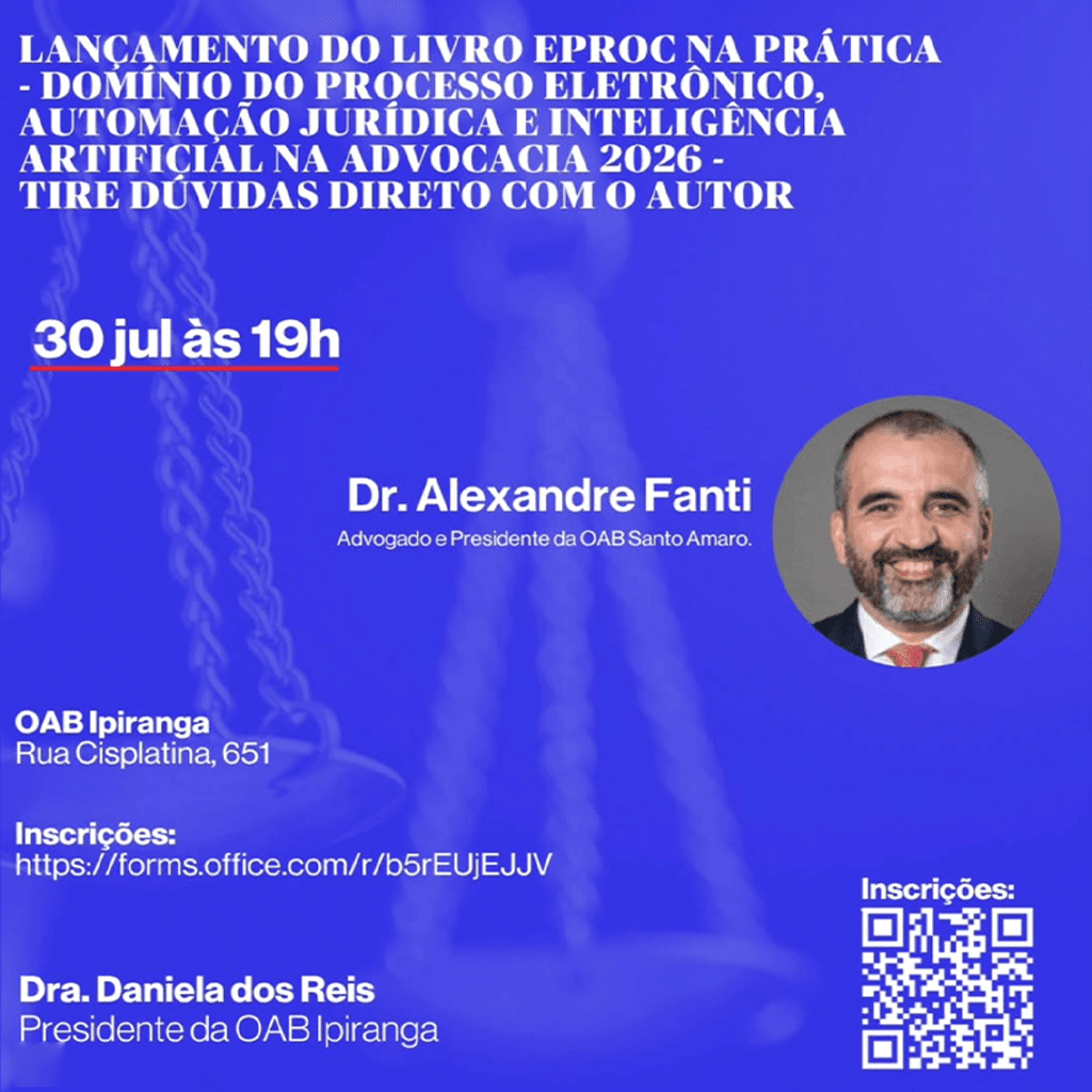 Lançamento do livro “eProc na Prática – Domínio do Processo Eletrônico, Automação Jurídica e Inteligência Artificial na Advocacia 2026”