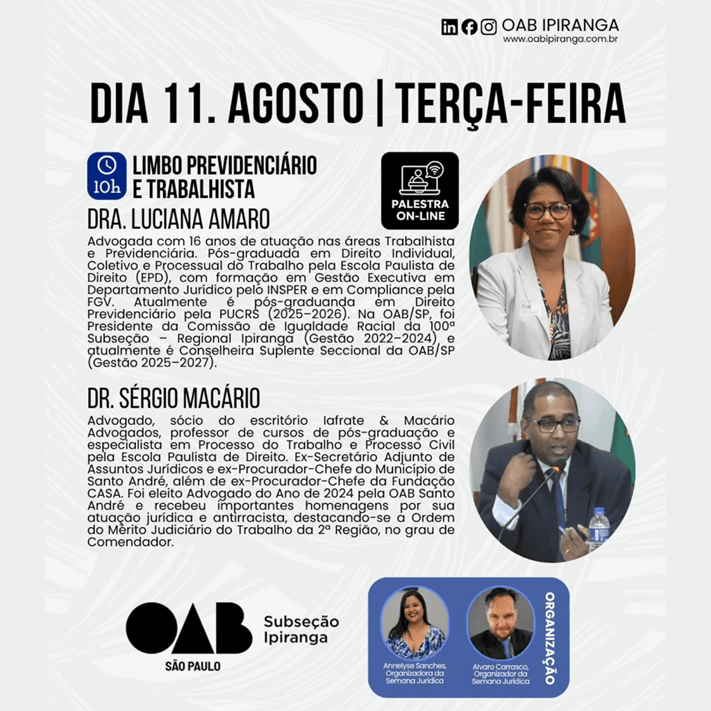 Semana Jurídica: LIMBO PREVIDENCIÁRIO E TRABALHISTA