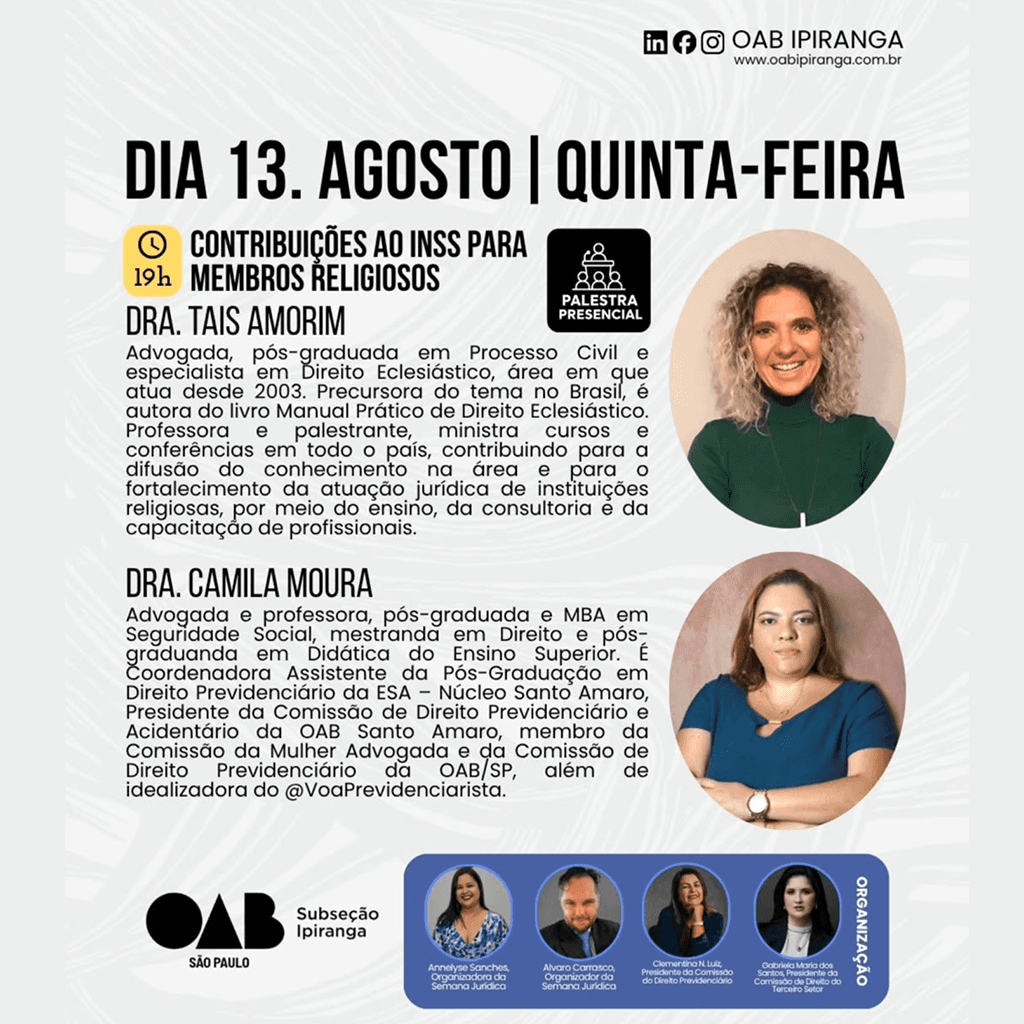 Semana Jurídica: CONTRIBUIÇÕES AO INSS PARA MEMBROS RELIGIOSOS