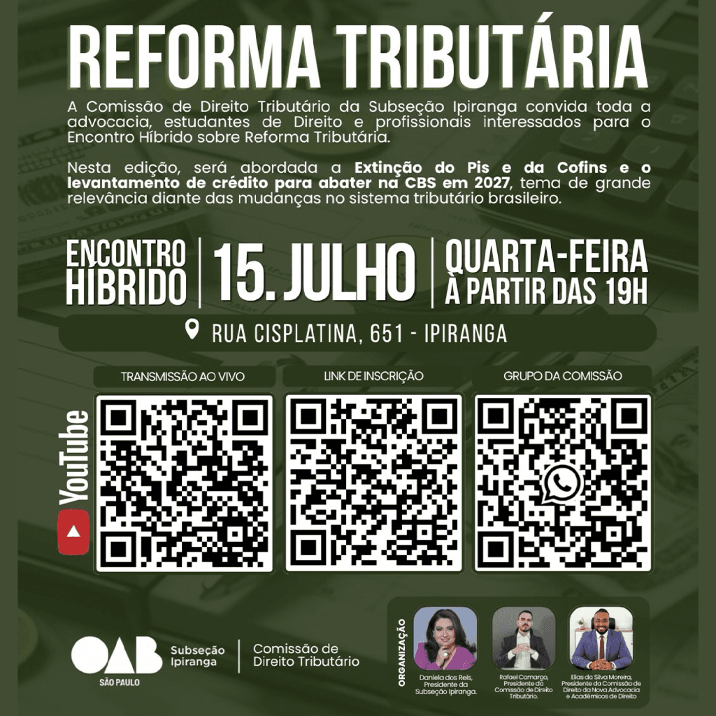 Reforma Tributária: Extinção do PIS e da Cofins e o levantamento de crédito para abater na CBS em 2027