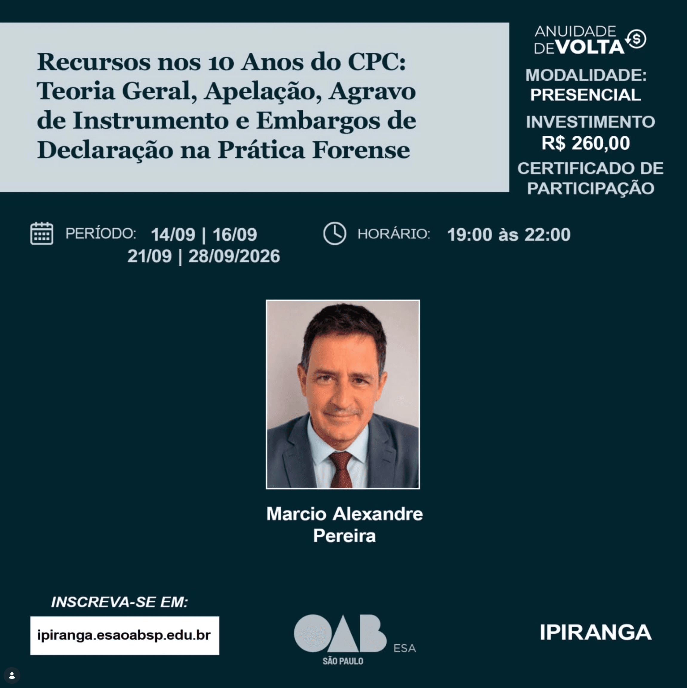 📙 ESA IPIRANGA: Recursos nos 10 Anos do CPC: Teoria Geral, Apelação, Agravo de Instrumento e Embargos de Declaração na Prática Forense